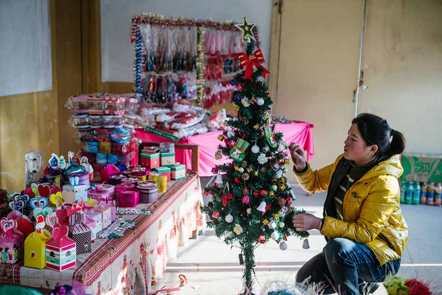 época natalícia em aldeia católica no norte da China