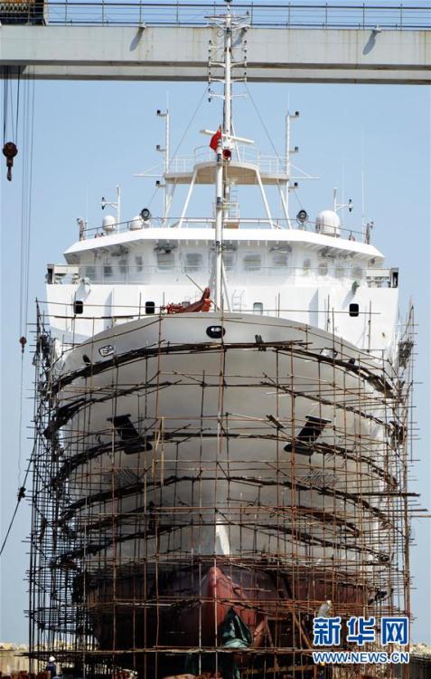 China prepara-se para concluir navio-base de pesquisa científica