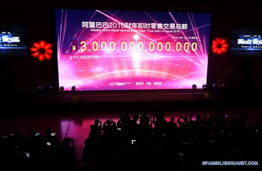 Alibaba totaliza volume bruto de 463,000 milh?es de dólares em transa??es no ano fiscal de 2016