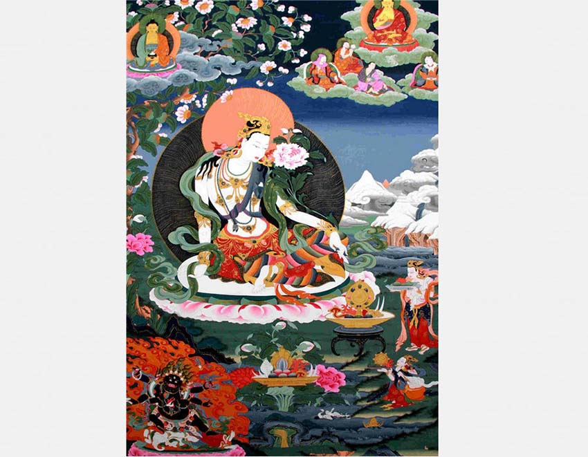 Pinturas tradicionais tibetanas s?o exibidas em Beijing