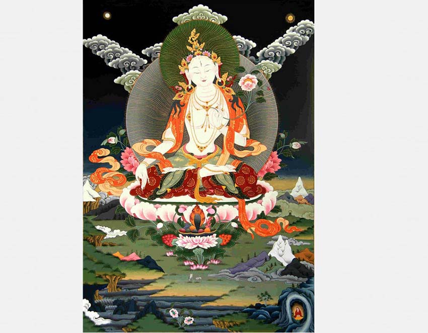 Pinturas tradicionais tibetanas s?o exibidas em Beijing