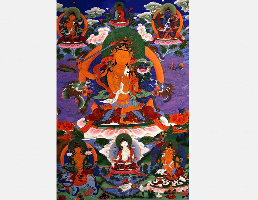 Pinturas tradicionais tibetanas s?o exibidas em Beijing