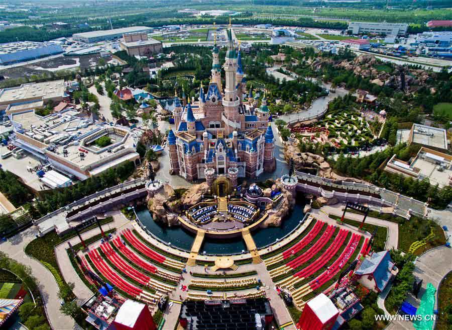 Vis?o aérea do Resort de Disney Shanghai