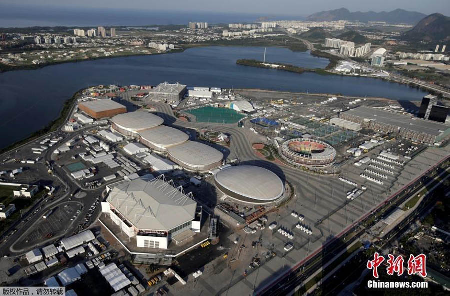 Panorama aérea das instala??es olímpicas do Rio2016