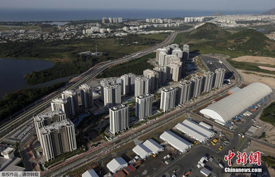 Panorama aérea das instala??es olímpicas do Rio2016
