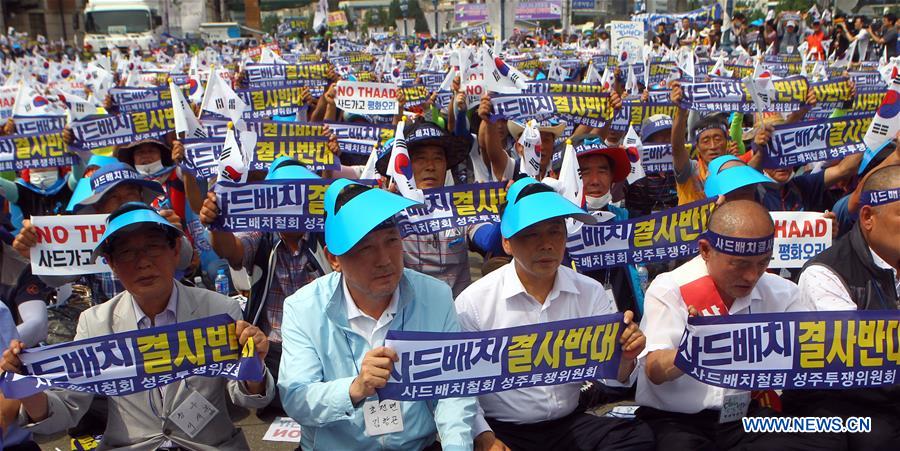 Mais de 2 mil sul-coreanos protestam contra implanta??o do THAAD