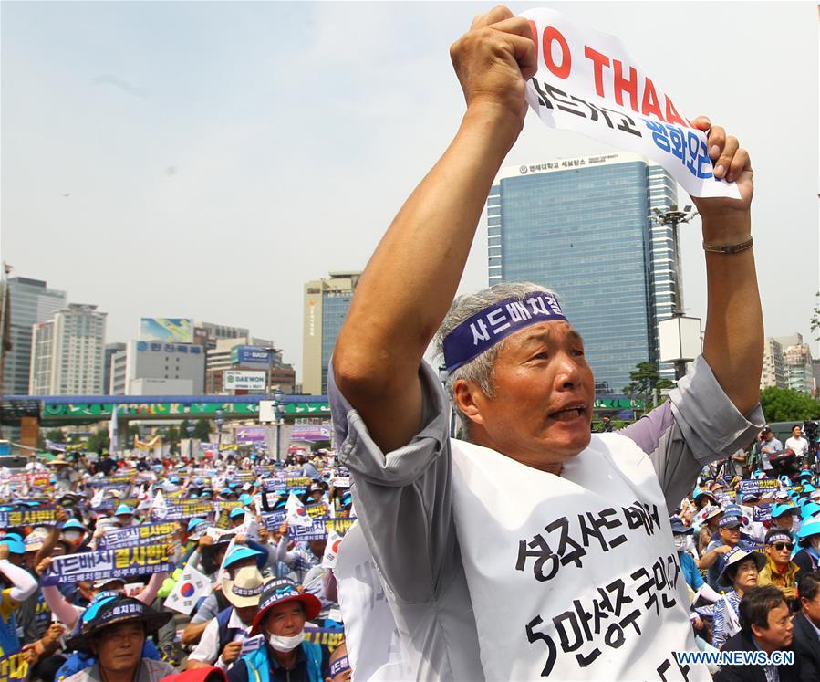 Mais de 2 mil sul-coreanos protestam contra implanta??o do THAAD