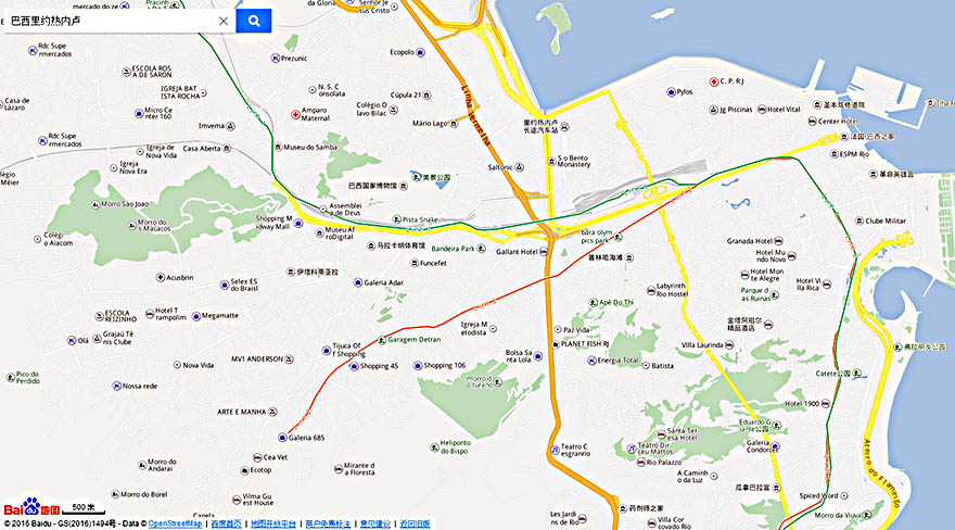 Treze países da América do Sul s?o incluídos nos servi?os do Baidu Maps