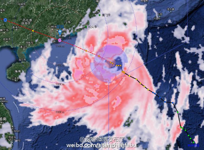Guangdong emite alerta máximo com a chegada do tuf?o Nida