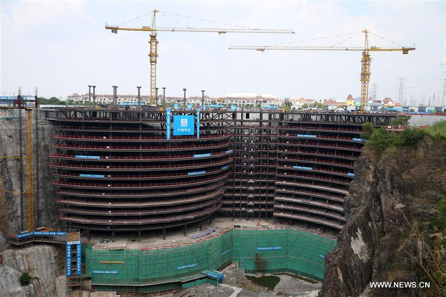 Hotel subterraneo em constru??o em Shanghai