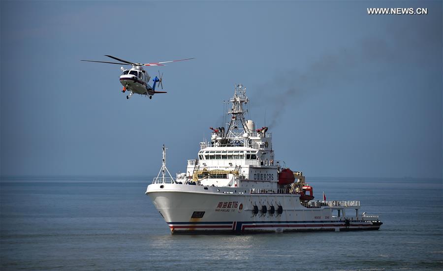 Exercício de resgate de emergência realizado em Sanya