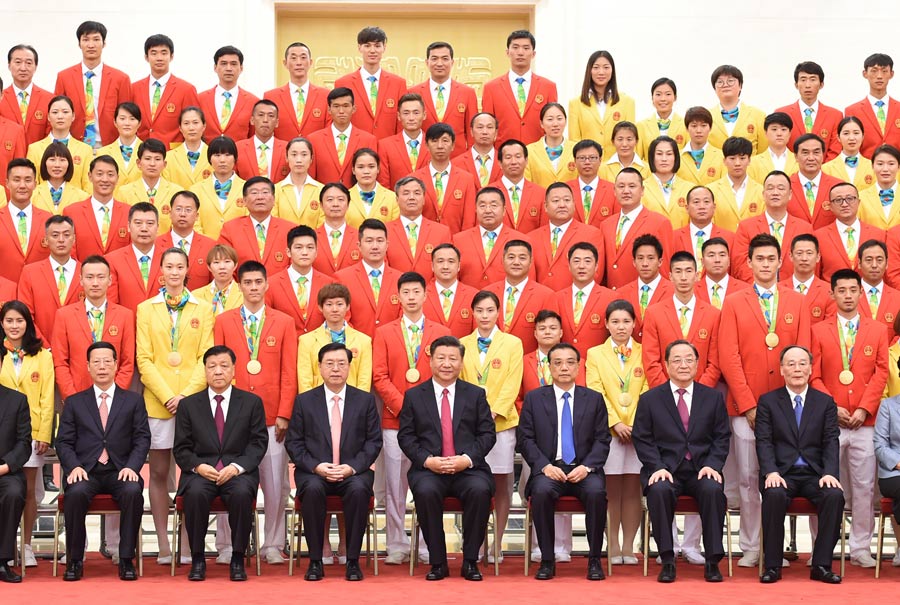Xi Jinping recebe delega??o nacional das Olimpíadas do Rio de Janeiro