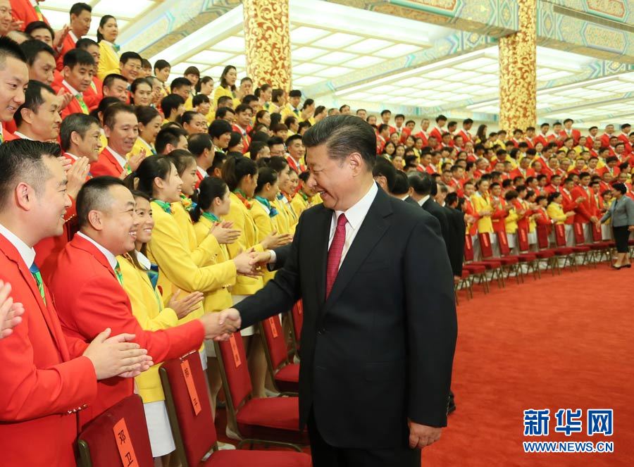 Xi Jinping recebe delega??o nacional das Olimpíadas do Rio de Janeiro