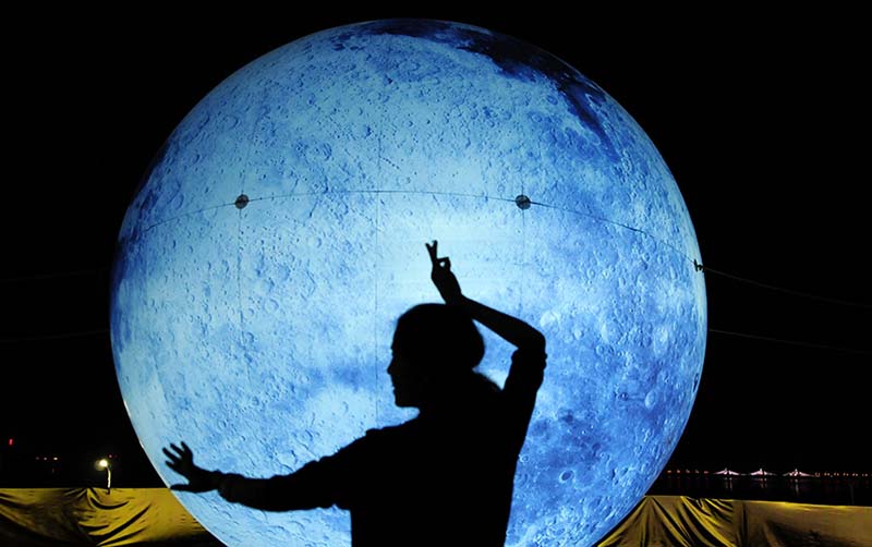 Lua artificial utilizada nas celebra??es do Festival do Meio do Outono