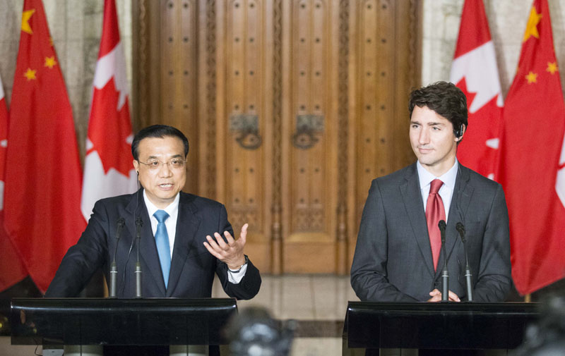 Premiê chinês anuncia conversa??es com o Canadá para acordo de livre comércio