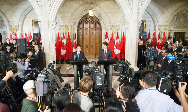 Premiê chinês anuncia conversa??es com o Canadá para acordo de livre comércio