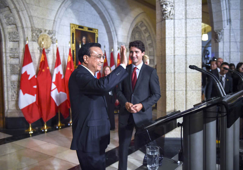 Premiê chinês anuncia conversa??es com o Canadá para acordo de livre comércio