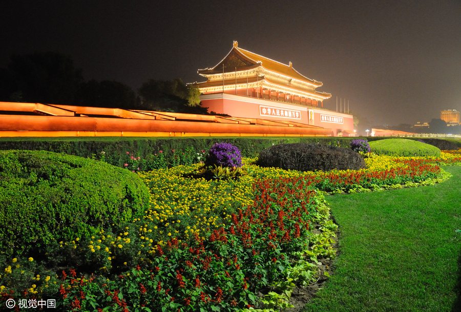 Pra?a Tian’anmen pronta para a chegada do Dia Nacional