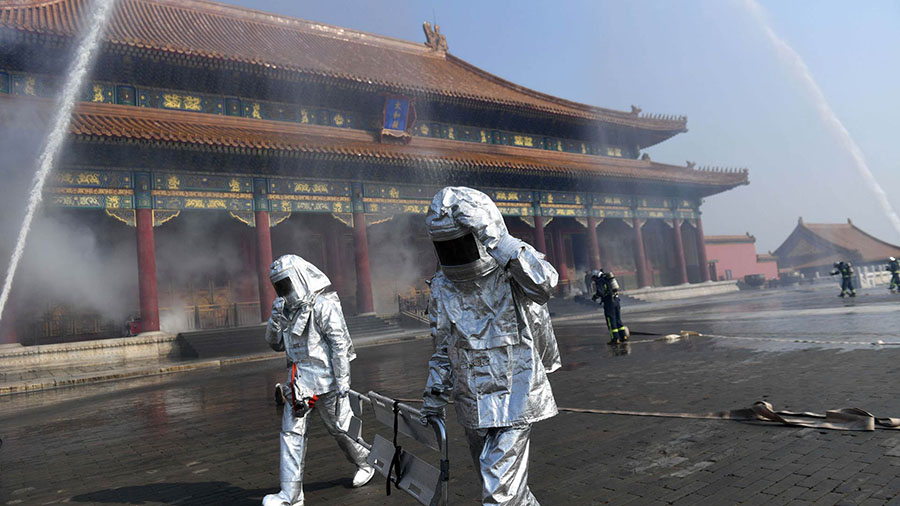 Cidade Proibida realiza maior prática de resposta a incêndios