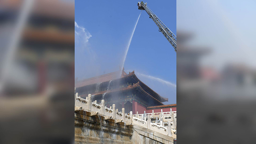 Cidade Proibida realiza maior prática de resposta a incêndios