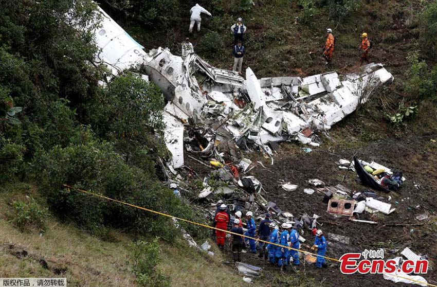 Acidente de avi?o com time da Chapecoense deixa 71 mortos na Col?mbia