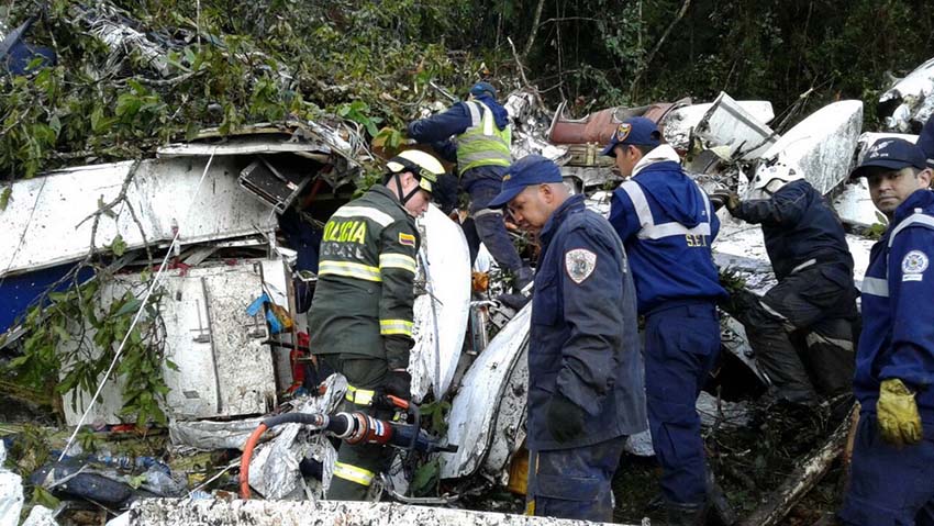 Acidente de avi?o com time da Chapecoense deixa 71 mortos na Col?mbia