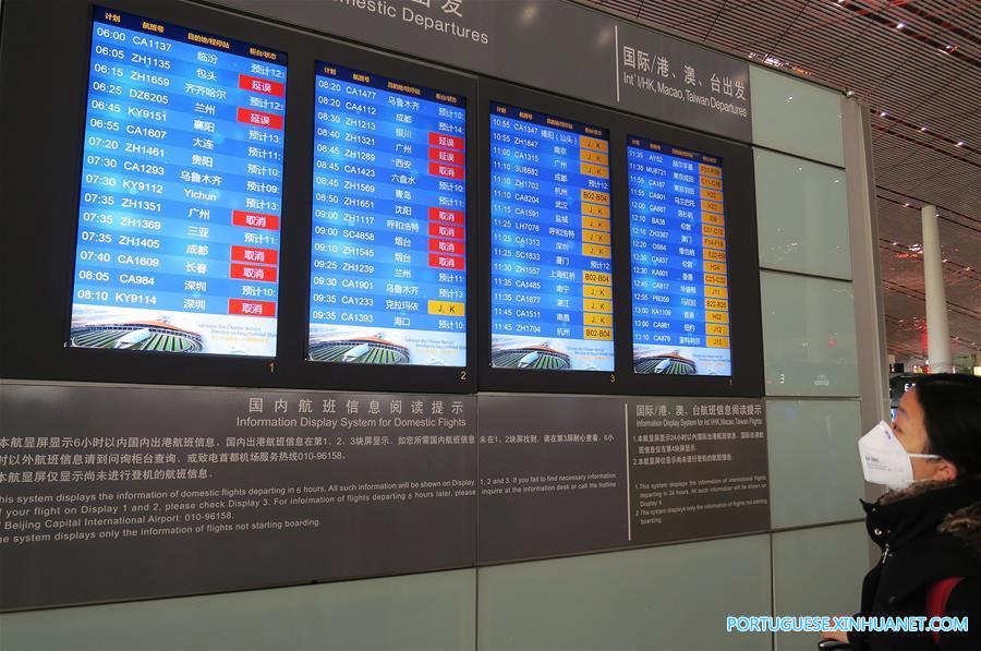 Polui??o pesada provoca atrasos generalizados e cancelamentos de voos em Beijing