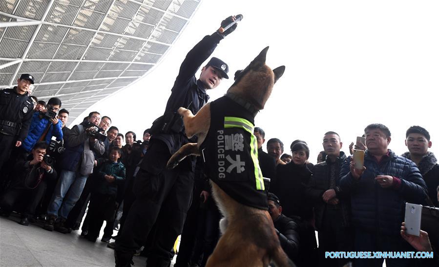 Polícia ferroviária de Wuhan realiza evento sobre normas de seguran?a