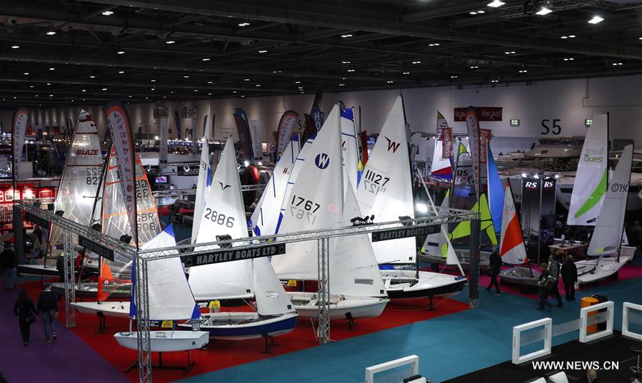 Exposi??o de Barcos de Londres é realizada no Centro de Conven??es de Londres, Reino Unido