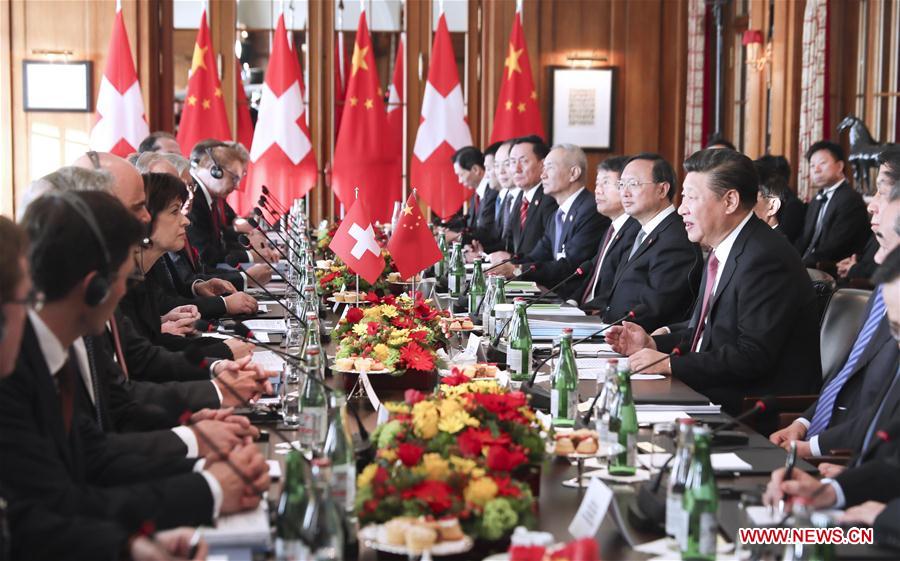 China e Suí?a prometem promover rela??es e se opor ao protecionismo