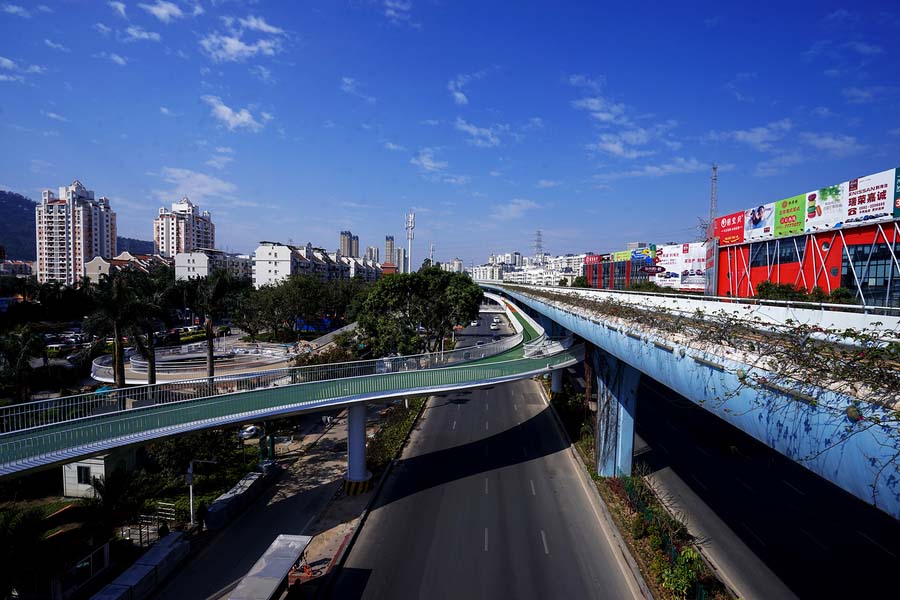 Sudeste da China abre primeira ciclovia elevada da China