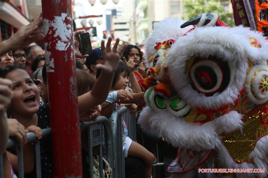 Dan?a do drag?o e do le?o celebra o Ano Novo Lunar chinês em S?o Paulo