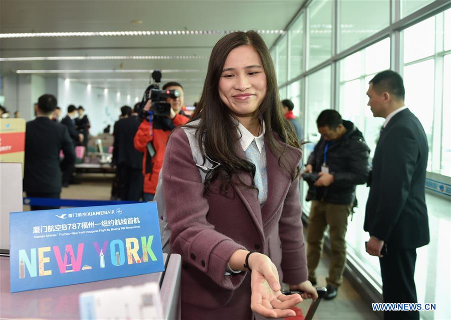 Novo voo direto liga Fuzhou com Nova York