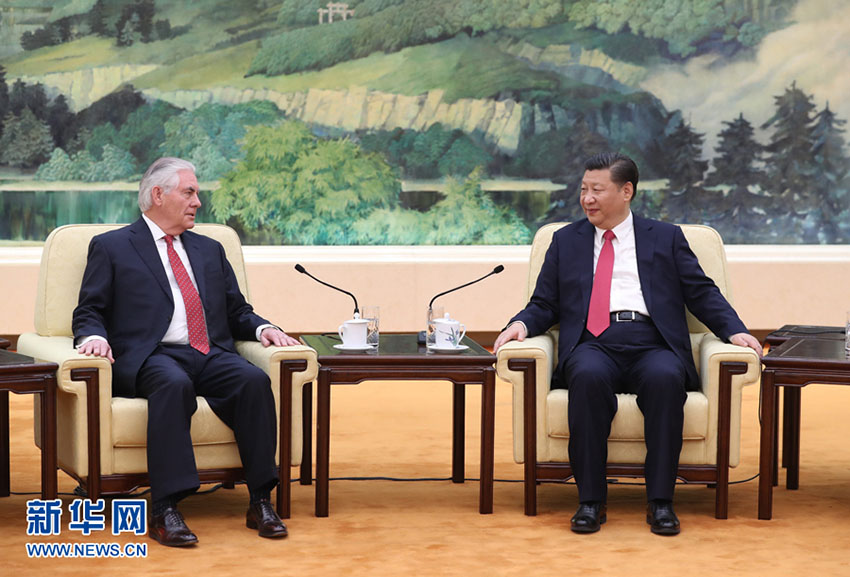 A coopera??o é a escolha correta, diz Xi a Tillerson