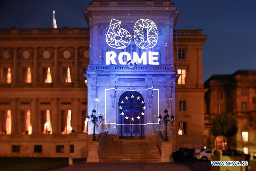 Celebra??es e protestos ocorrem simultaneamente no 60o aniversário do Tratado de Roma