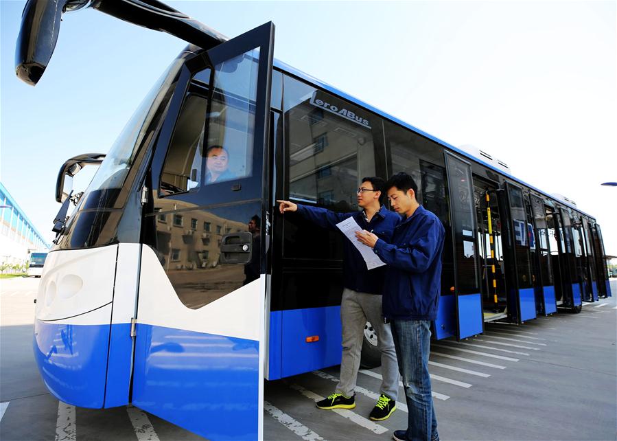 ?nibus elétrico fabricado pela CIMC entra em fase de testes em Hebei