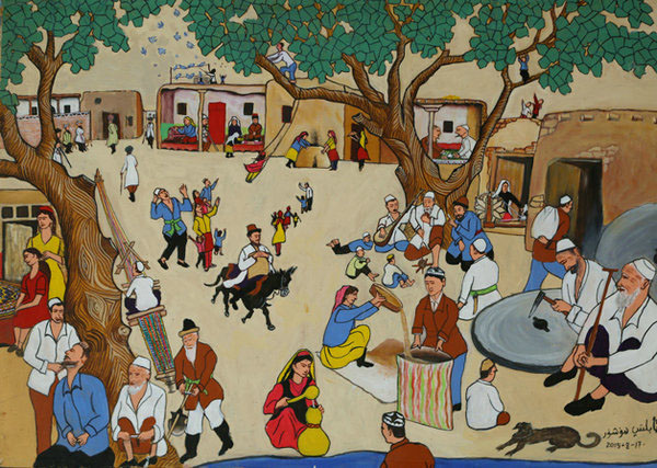 Pinturas exibidas em Beijing retratam vida rural