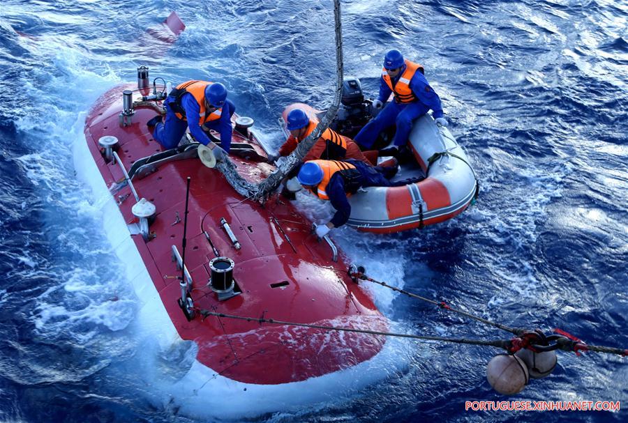 Submersível tripulado da China Jiaolong completa seu 151o mergulho