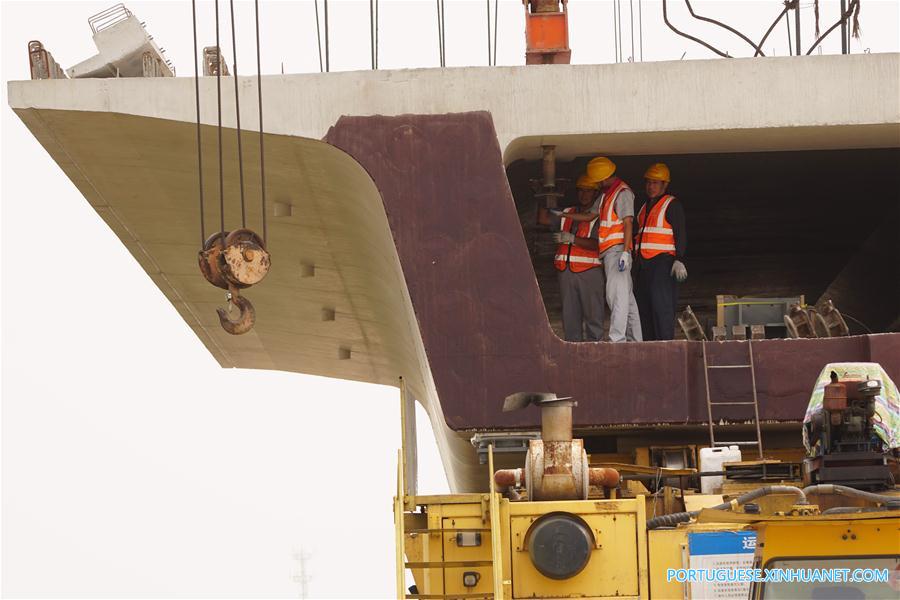 Constru??o da ferrovia de alta velocidade Zhengzhou-Wanzhou