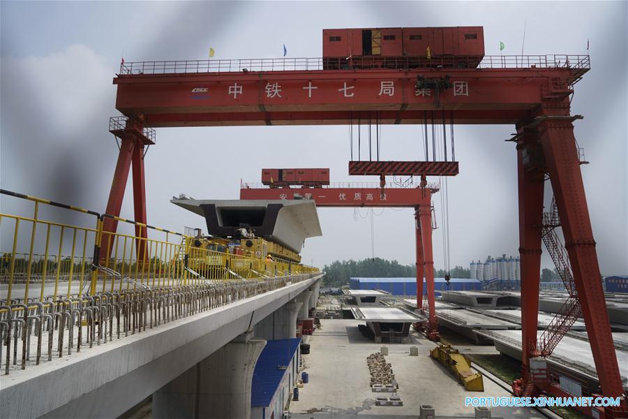 Constru??o da ferrovia de alta velocidade Zhengzhou-Wanzhou