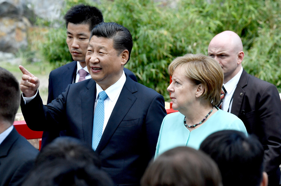 Presidente Xi Jinping presente na inaugura??o do Jardim do Panda em Berlim