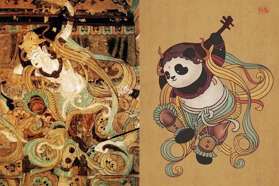Pandas d?o a cara a retratos famosos