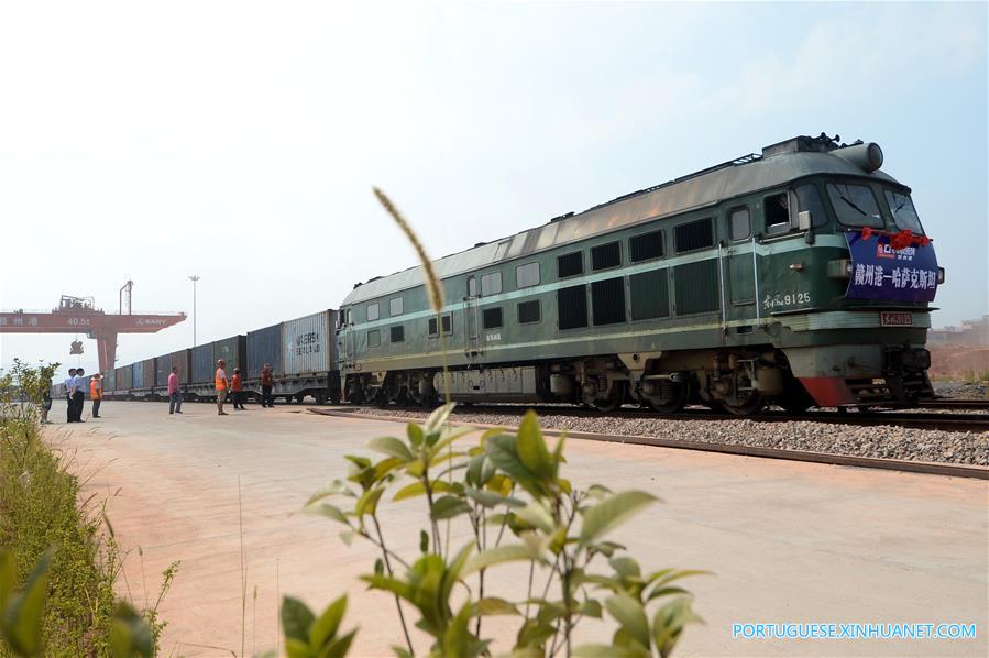 Servi?o de trem de carga é lan?ado entre Ganzhou e Cazaquist?o