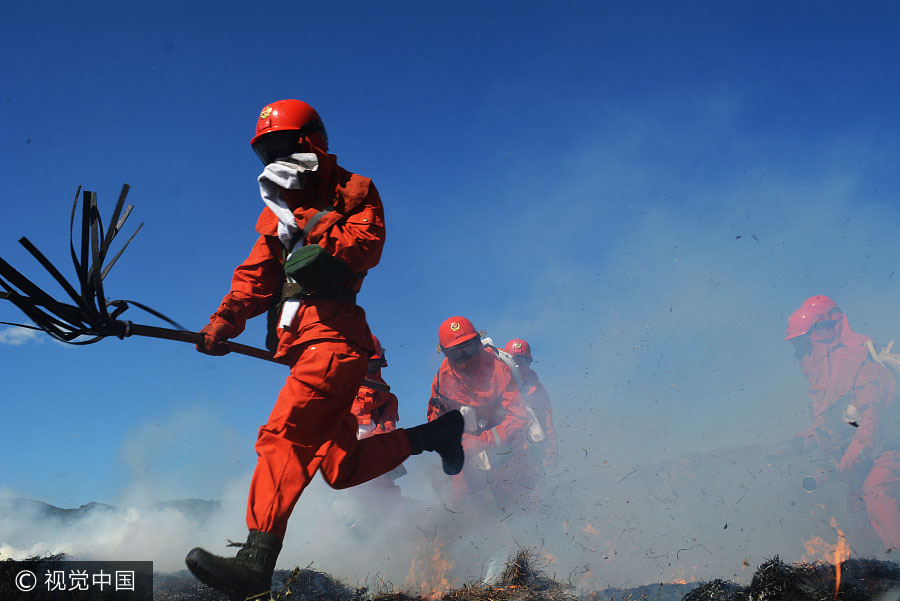 Mongólia Interior realiza exercício de preven??o contra incêndios florestais