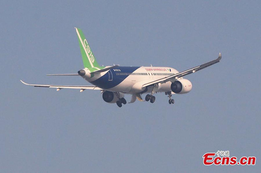 Avi?o comercial C919 realiza testes finais em Shanghai