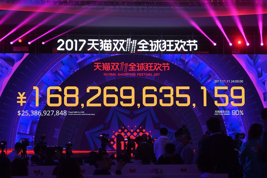 Dia dos Solteiros: Vendas de comércio eletr?nico do grupo Alibaba com novo recorde estrondoso