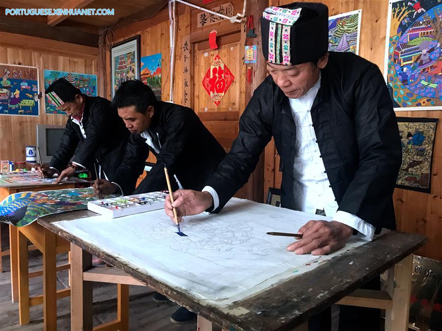 Pinturas da etnia Dong em Zhuang de Guangxi