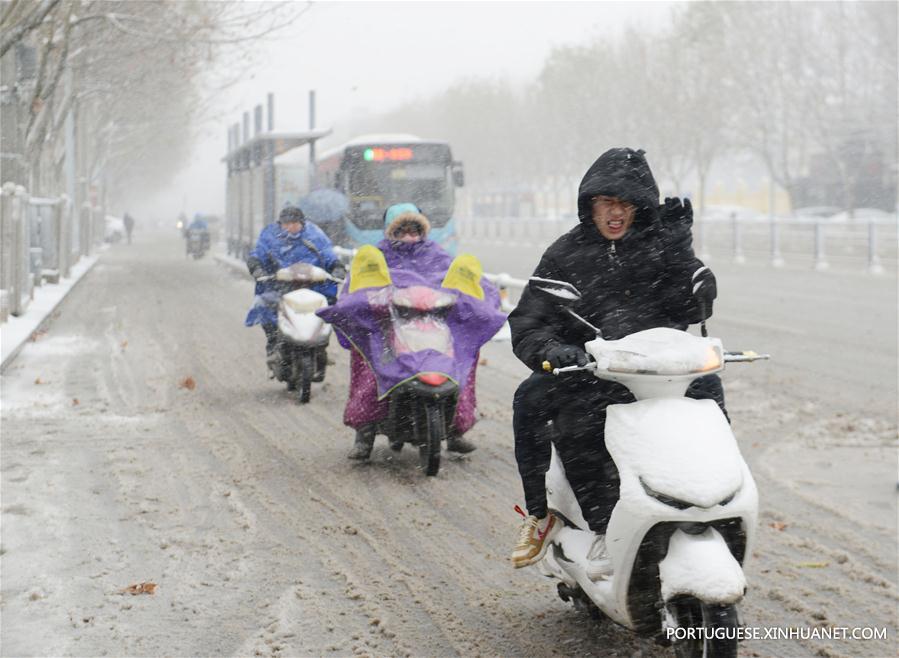 Várias cidades da China têm primeira queda de neve de 2018