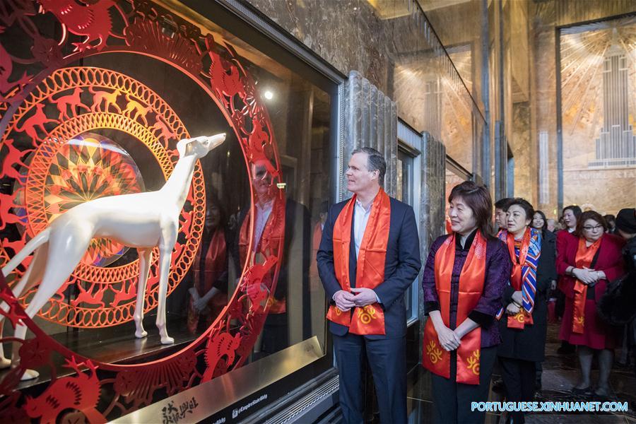 Empire State Bulding recebe ilumina??o especial em celebra??o ao Ano Novo lunar chinês