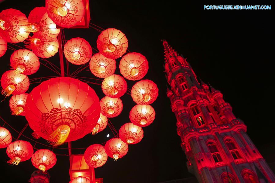 Exposi??o de lanternas chinesas inaugurada em Bruxelas